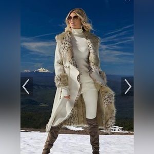 Fabulous Furs Long Faux Fur Coat -NWT